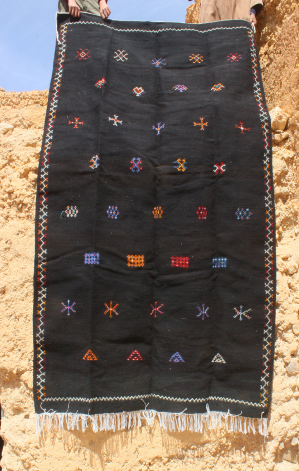 BLACK MOROCCAN OUTDOOR RUG